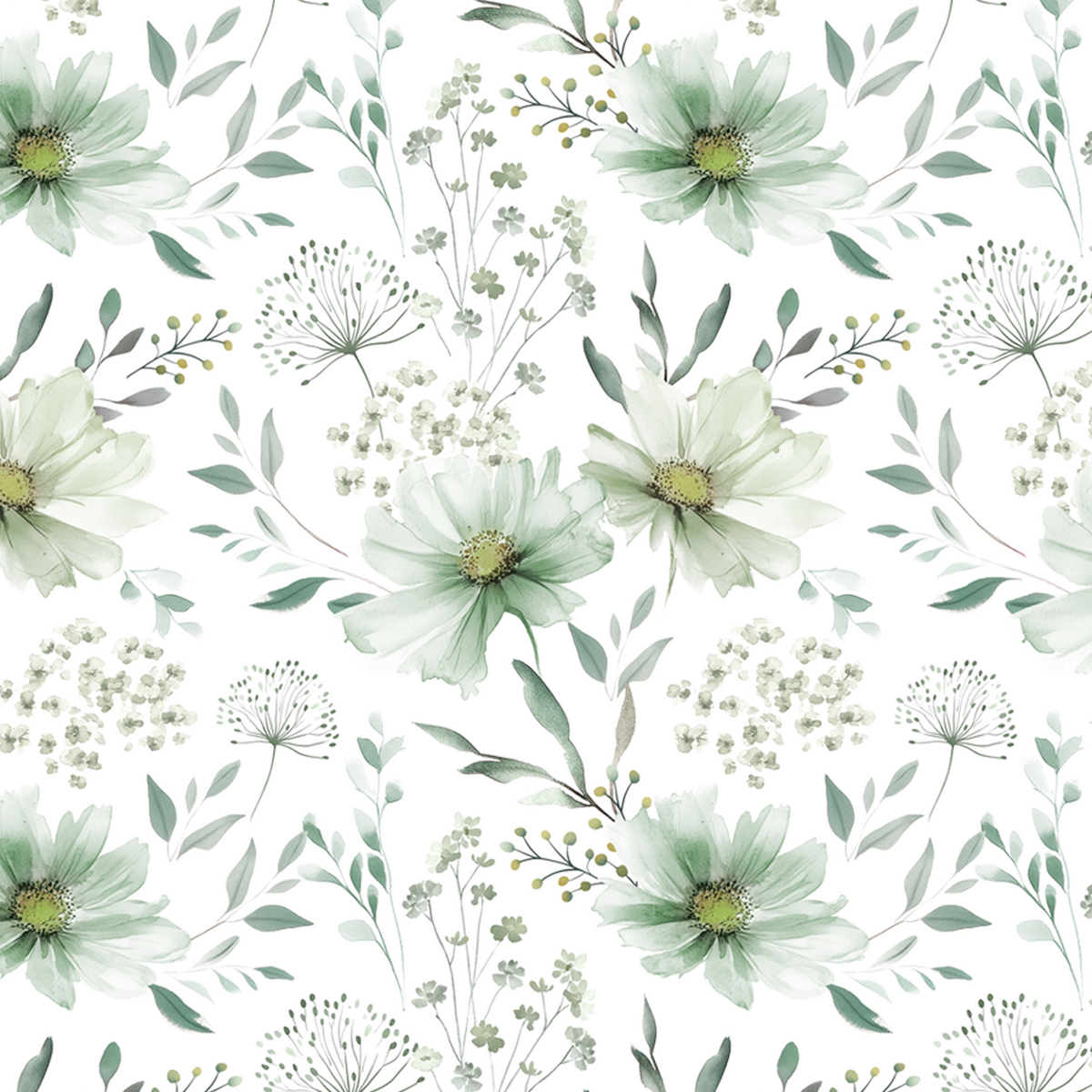 Caltero Peel and Stick Wallpaper Green Floral Wallpaper Stick on Contact Paper 17.72"x 118"