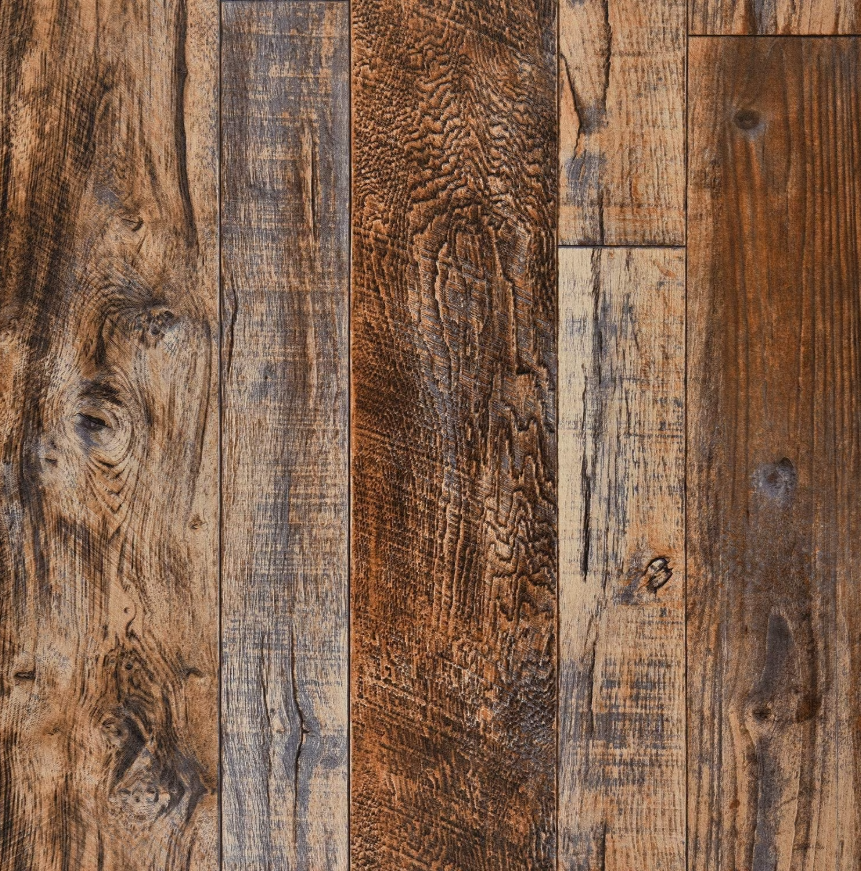 Caltero Wood Wallpaper Peel and Stick Wallpaper, Wood Plank Contact Paper for Bathroom Kitchen Walls 17.72 in.x 9.83 ft. Roll