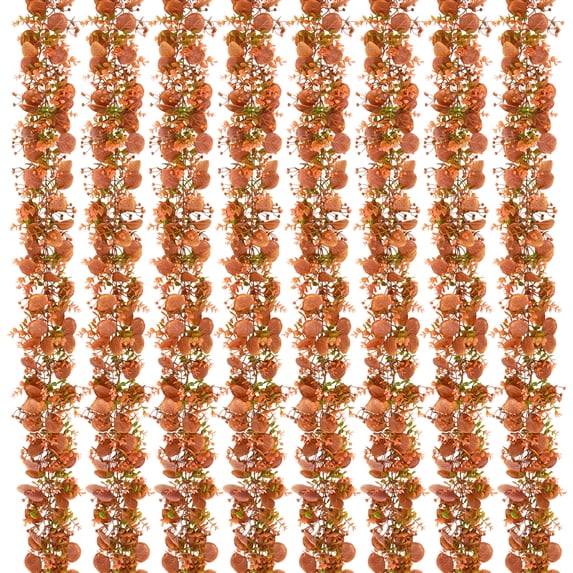 Yastouay 2Pcs Fall Garland Fake Eucalyptus Leaves Garland Faux hanging plants for Thanksgiving Autumn Decor