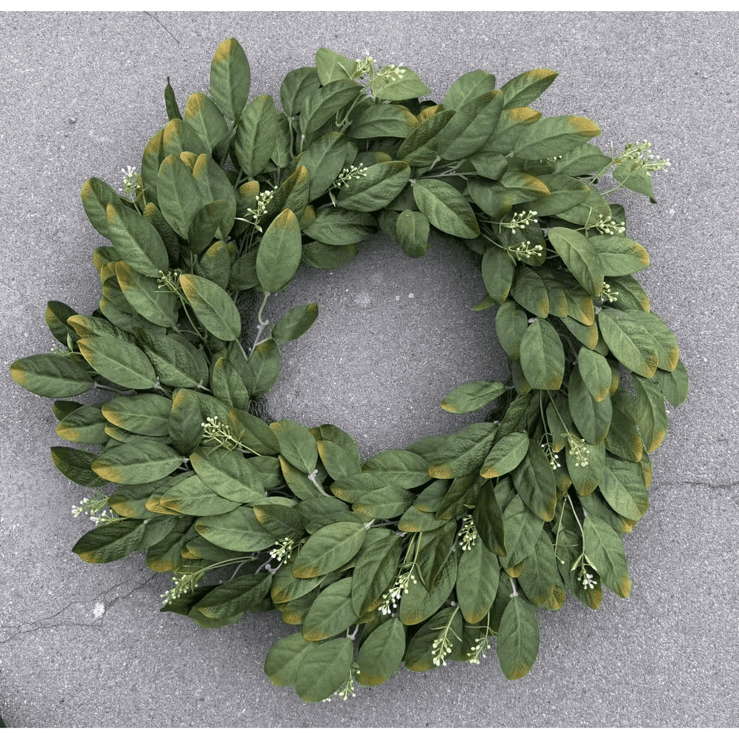 Yastouay Artificial Wreath 26" Artificial Greenery Wreath All Season for Front Door Wall Year Round Decor