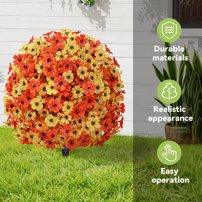 Waipfaru Outdoor Fall Artificial Flower Decorations, 22 inch Fake Daisies Shrub with Eucalyptus Leaves,UV Resistant Artificial Plant for Indoor Outdoor Front Porch Gardens