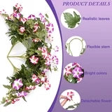 Yastouay Artificial Hanging Flowers for Outdoors, 3Pcs UV Resistant Fake Petunias Silk Flowers,Faux Hanging Baskets for Outside Front Door Porch Decor