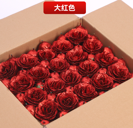 Waipfaru Glitter Roses Bouquet Red,36pcs Glitter Artificial Flowers,DIY Glitter Everlasting Rose Bouquet with Stem for Graduation,Anniversary