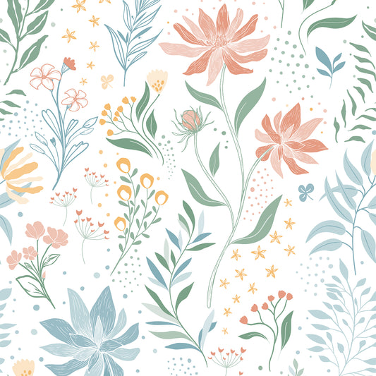 Caltero Peel and Stick Wallpaper 17.3" x 118" Floral Wallpaper Multicolor Contact Paper Wallpaper Self Adhesive Removable