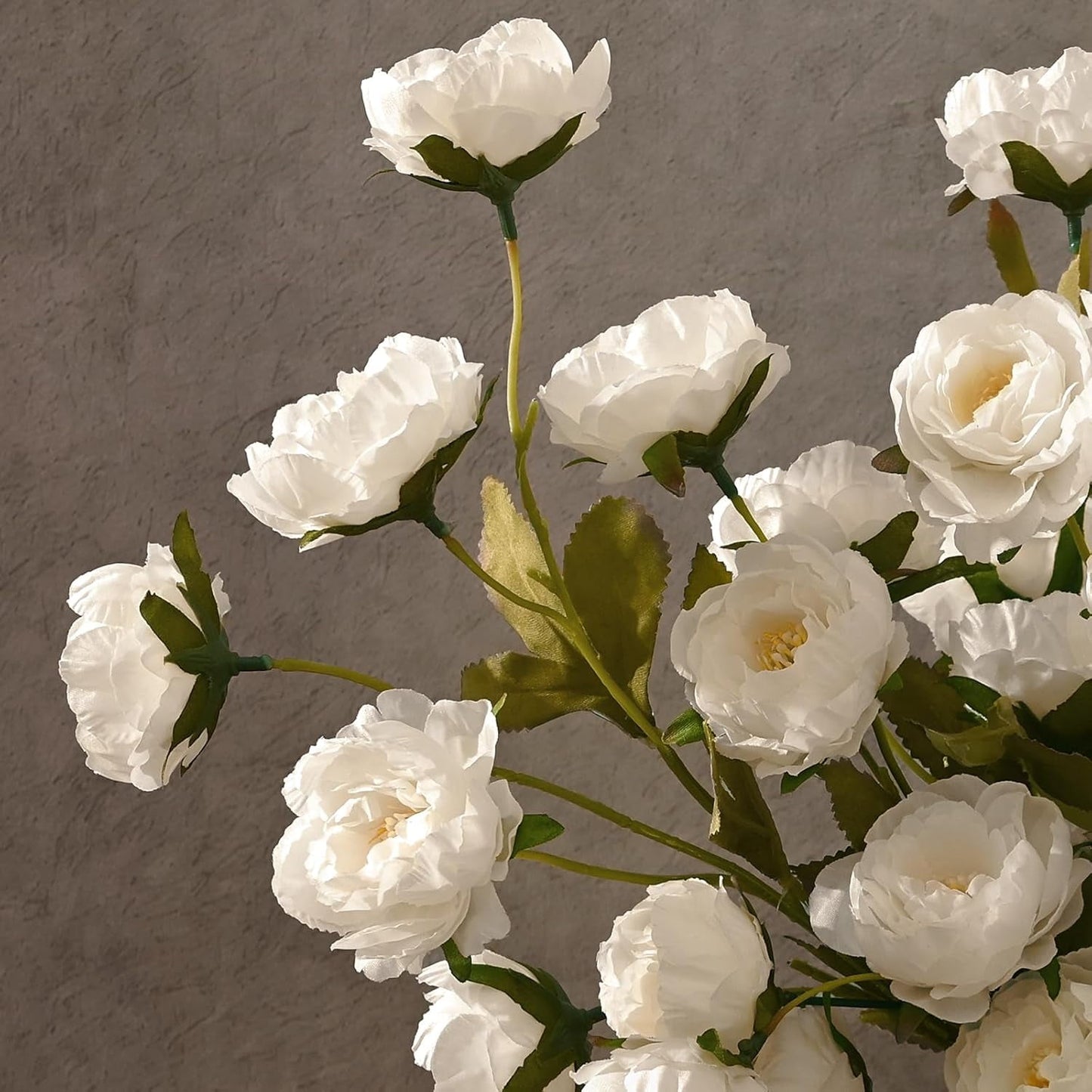 Yastouay 6 Pack Artificial Peony Flowers, 36 White Blooms Silk Fake Flowers for Wedding Home Decor