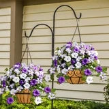 Yastouay Artificial Hanging Flowers for Outdoors, 3Pcs UV Resistant Fake Petunias Silk Flowers,Faux Hanging Baskets for Outside Front Door Porch Decor