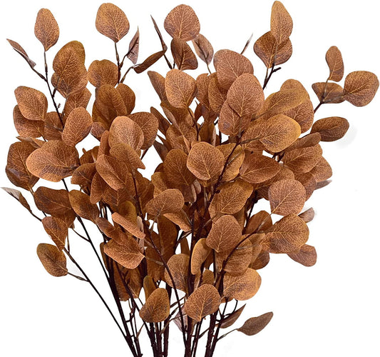 Dolicer 35.4" 6 Pcs Fall Decor Eucalyptus Stems Artificial Flowers Autumn Decor, Fake Fall Flowers Fall Decorations for Home Thanksgiving