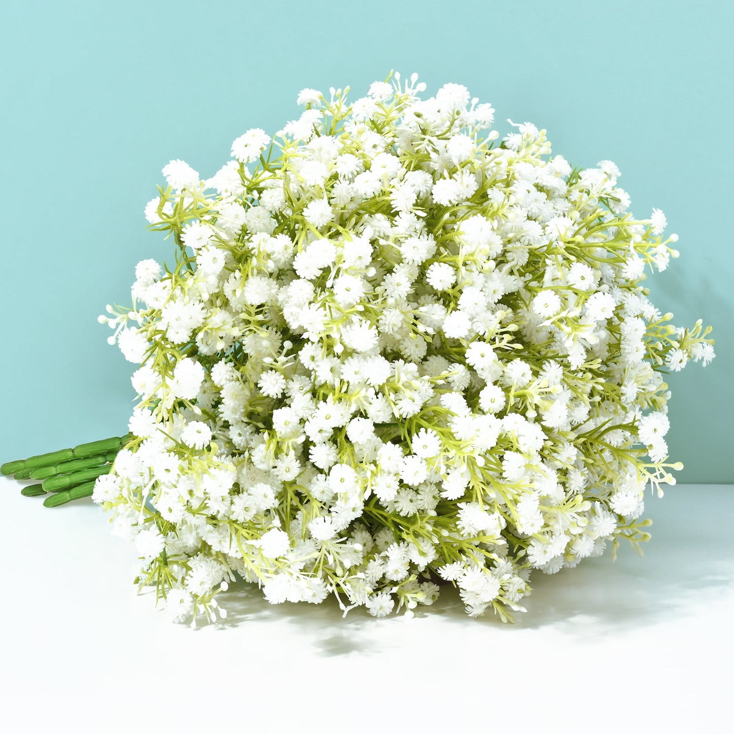 Lyacmy 6Pcs White Artificial Flowers for Outdoor, Babys Breath Fake Flowers Fall Flowers, UV Resistant Gypsophila Plastic Flowers Bulk for Cemetery Wedding Home Decor