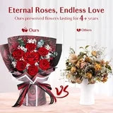 Yastouay 7 Pcs Preserved Roses Bouquet Valentines Day Gifts for Her, Eternal Flowers,Long-Lasting Flower Bouquet for Wedding Birthday Decoration