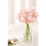 Yastouay Ranunculus Artificial Flowers,18 Pcs Faux Silk Mini Ranunculus,Pink Flowers Wedding Bouquet for Table Centerpieces Arrangement