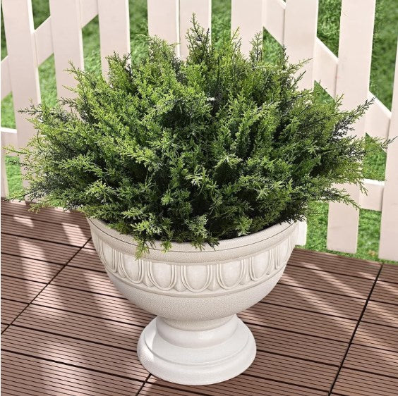 Yastouay 12 Bundles Artificial Plants Outdoor 16.5 Inch UV Resistant Faux Greenery Bushes for Garden Porch Planters