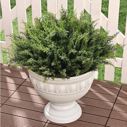 Yastouay 12 Bundles Artificial Plants Outdoor 16.5 Inch UV Resistant Faux Greenery Bushes for Garden Porch Planters