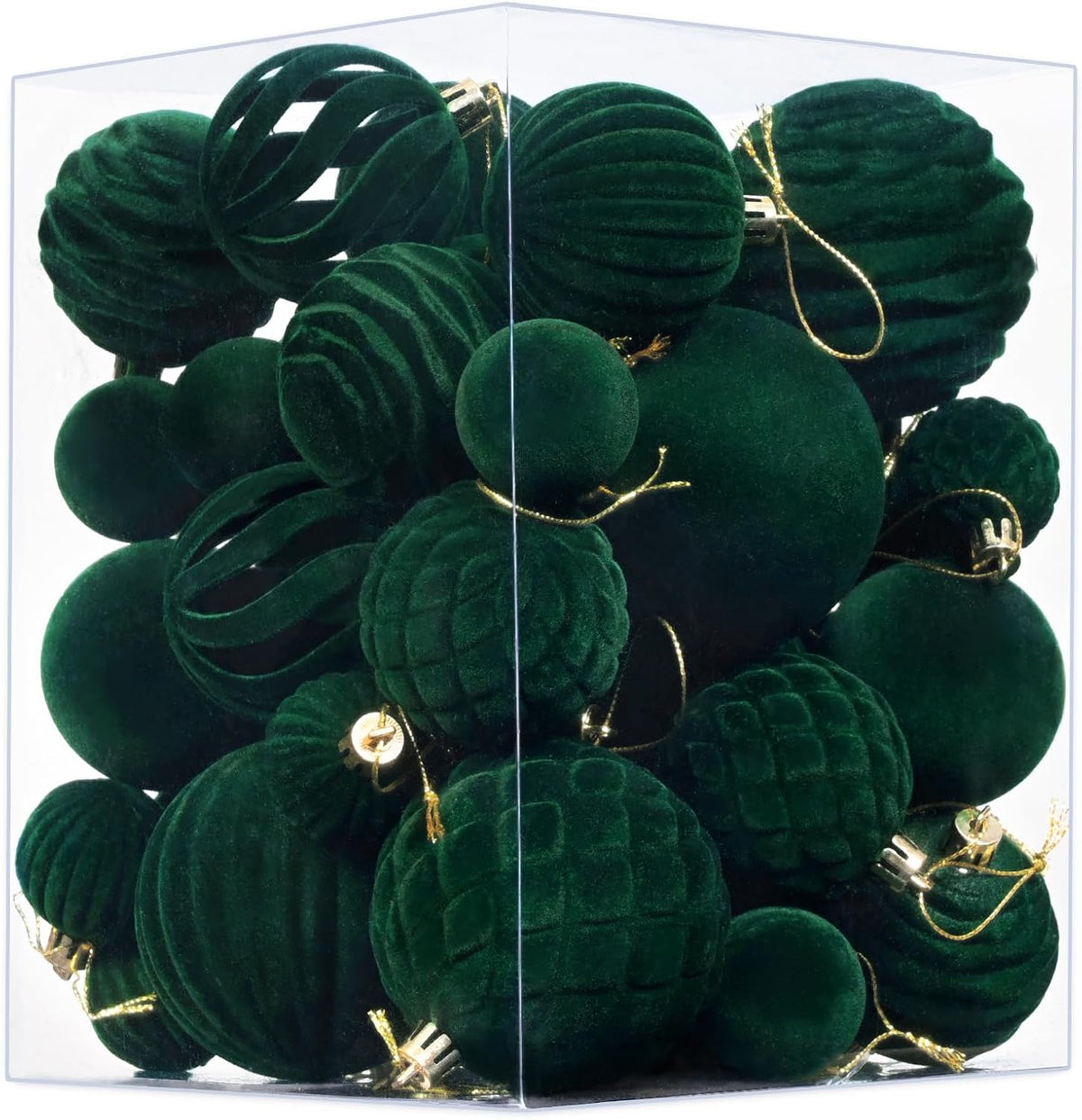 Yastouay 23 Pcs Christmas Ball Ornaments Set,Mix Size Red Velet Shatterproof Christmas Ball Hanging Xmas Tree for Christmas Decorations