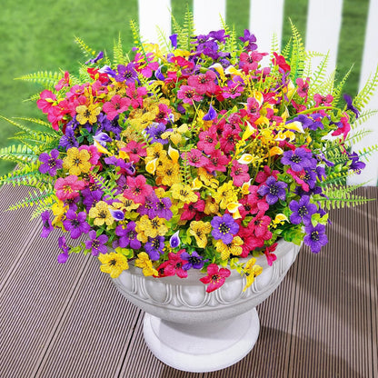Lyacmy Artificial Flowers for Outdoors, UV Resistant Fake Outdoor Flowers Plants for Outside Home Garden Porch Patio Yard Decor