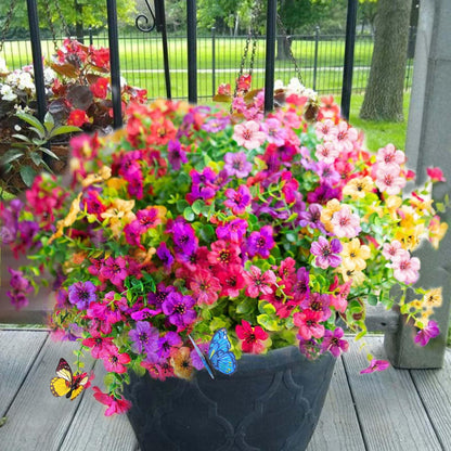 Lyacmy Artificial Flowers for Outdoors, UV Resistant Fake Outdoor Flowers Plants for Outside Home Garden Porch Patio Yard Decor
