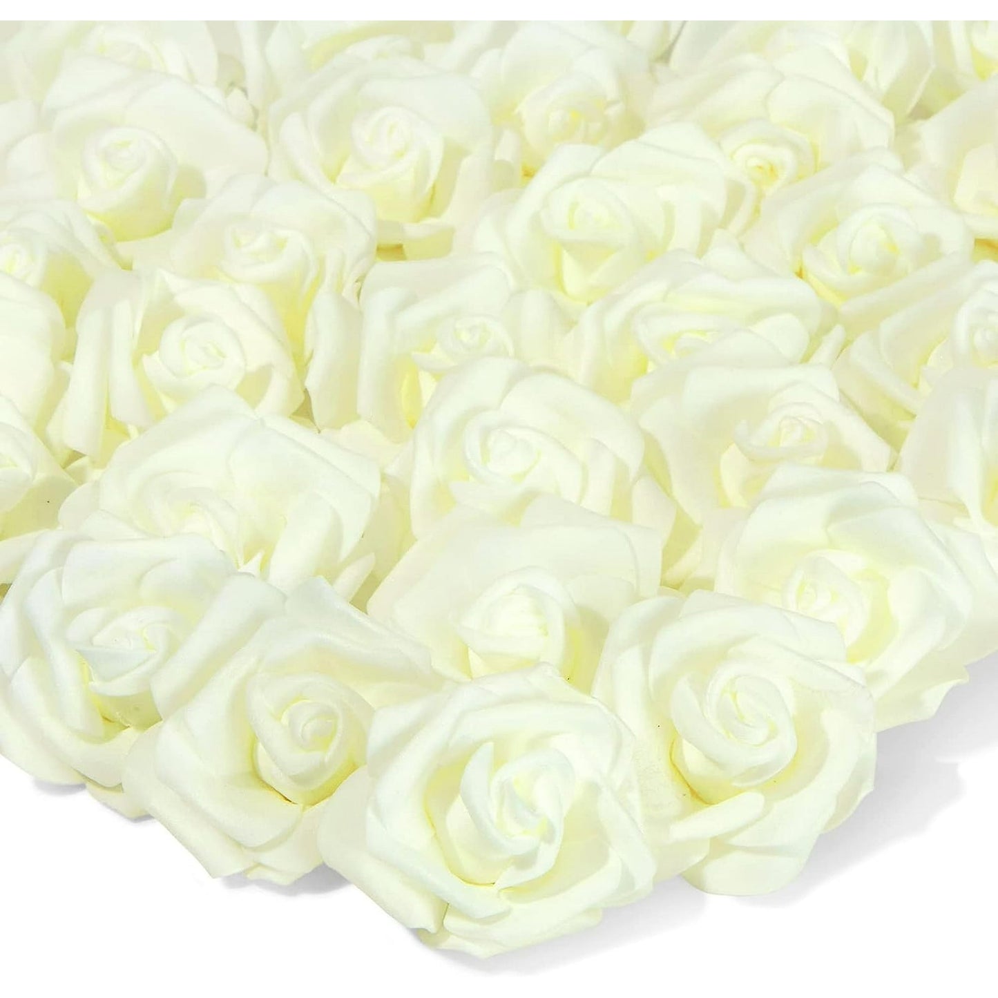 Lyacmy 16Pcs Artificial White Roses Artificial Flowers Bouquet, Foam Fake Roses Flowers Gifts for Her Wedding Decor