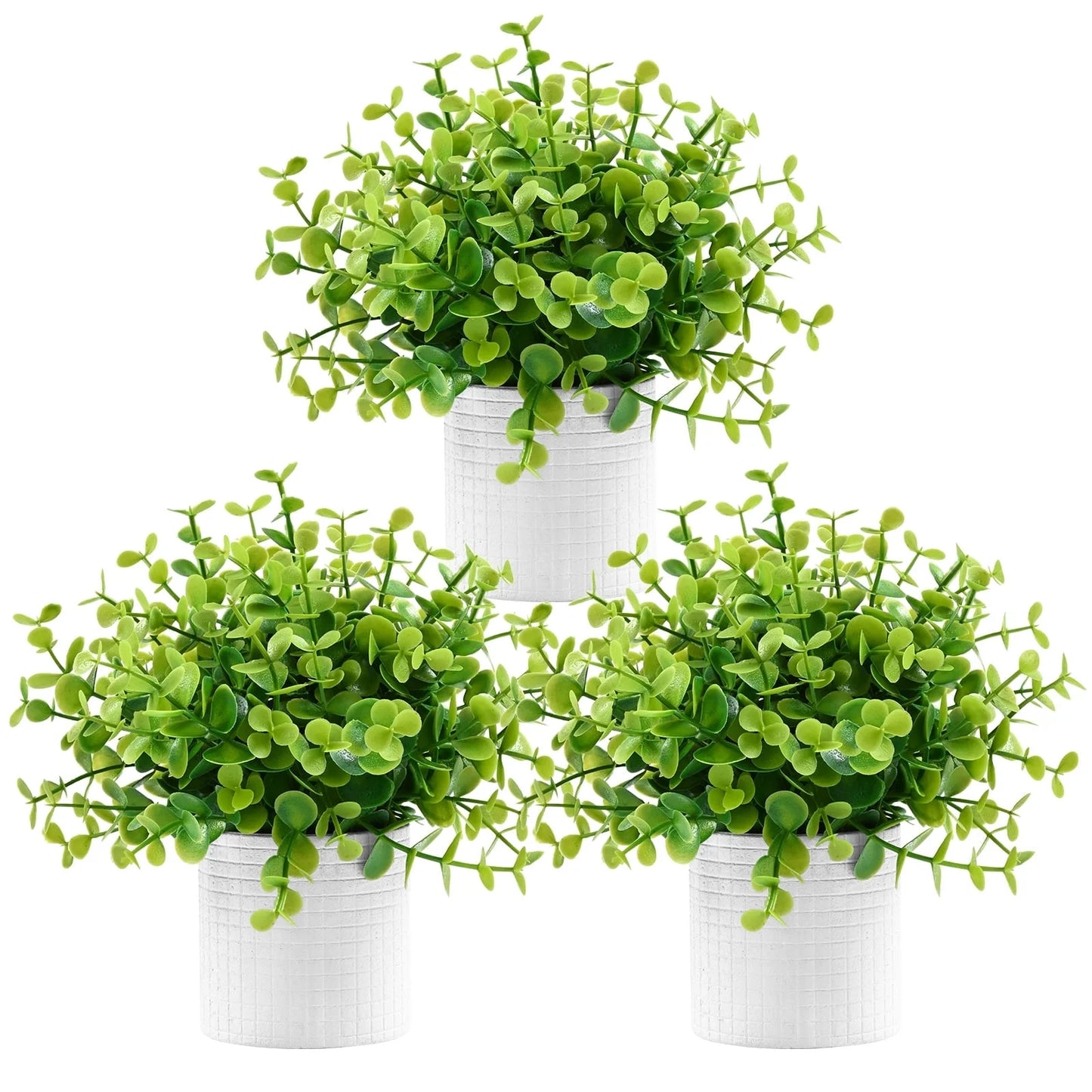 Artificial Plants in Ceramic Pot, Green Potted Fake Plants Decor for Home Office Table