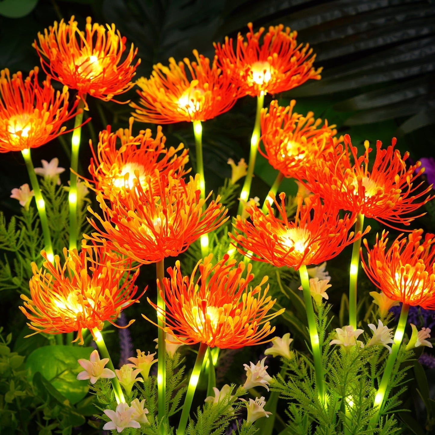 Lyacmy Pink Flower Solar Garden Lights Outdoor, Waterproof Solar Lights for Yard Pathway Patio Outdoor Decor