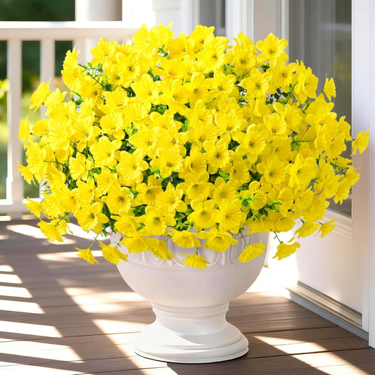 Lyacmy Artificial Flowers for Outdoors, Realistic UV Resistant Silk Flower Faux Flower Plants for Outside Porch Patio Garden Decor