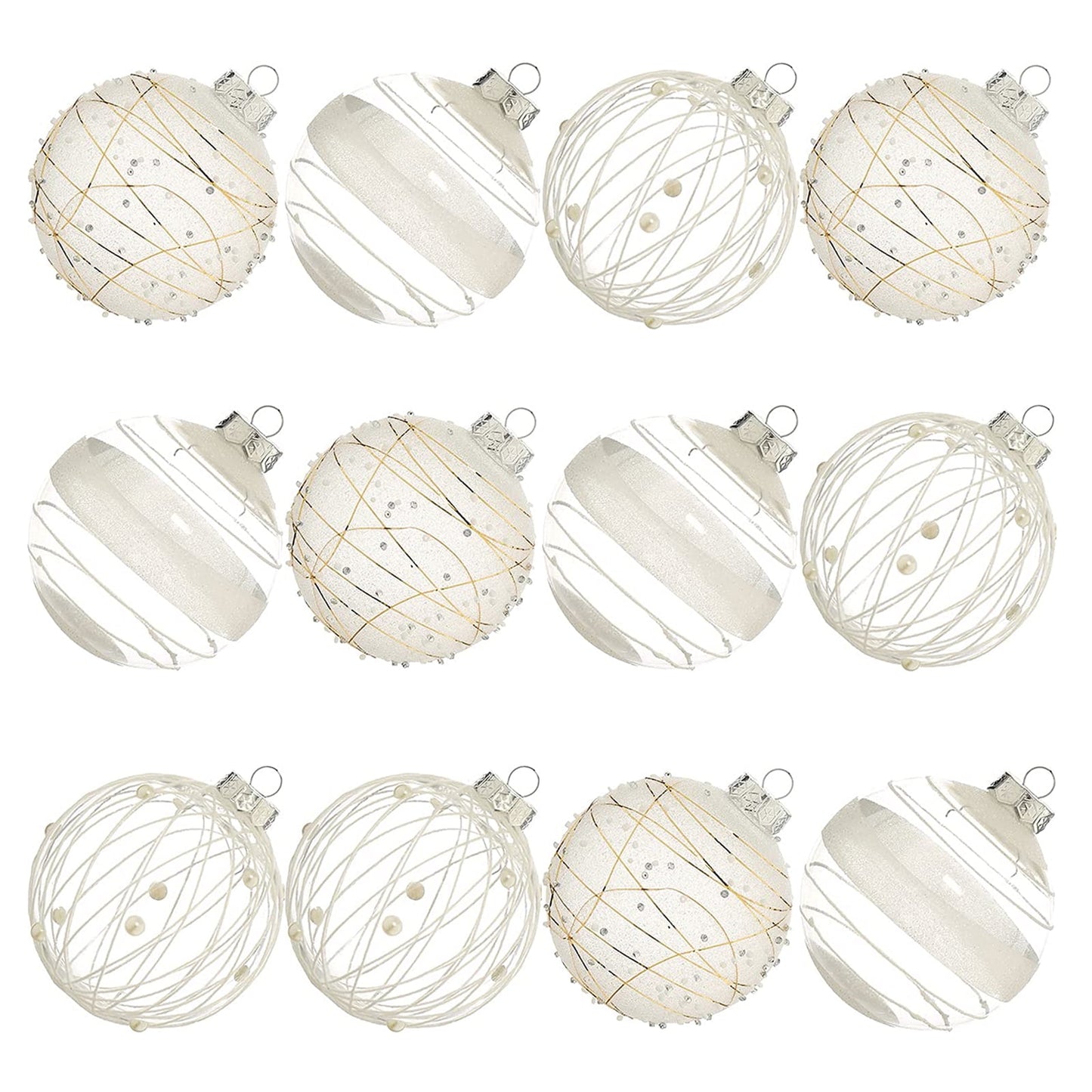 Lyacmy 12PCS Christmas Ball Ornaments for Christmas Decorations, 70mm White Shatterproof Ball for Xmas Christmas Tree Hanging Ornaments Decor