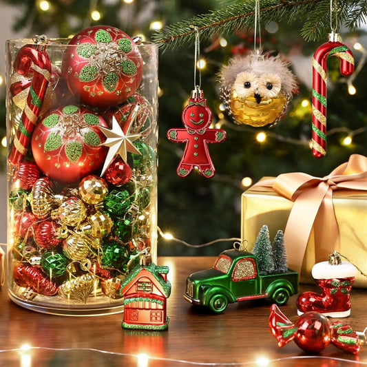Lyacmy Christmas Ball Ornaments for Christmas Decorations, Shatterproof Ball for Xmas Christmas Tree Hanging Ornaments Decor