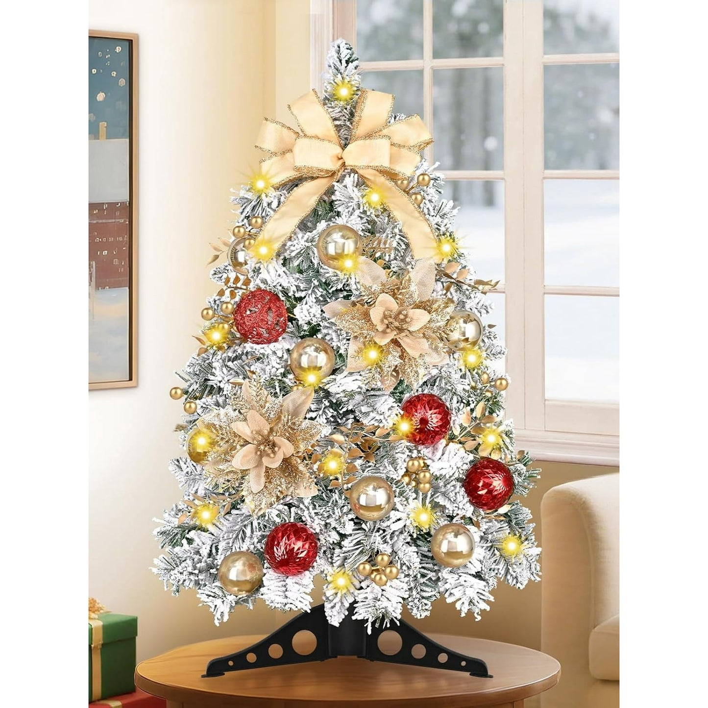 Sevenstars 2FT Tabletop Christmas Tree,Artificial Mini Christmas Tree, Small Xmas Tree for DIY Christams Decorations