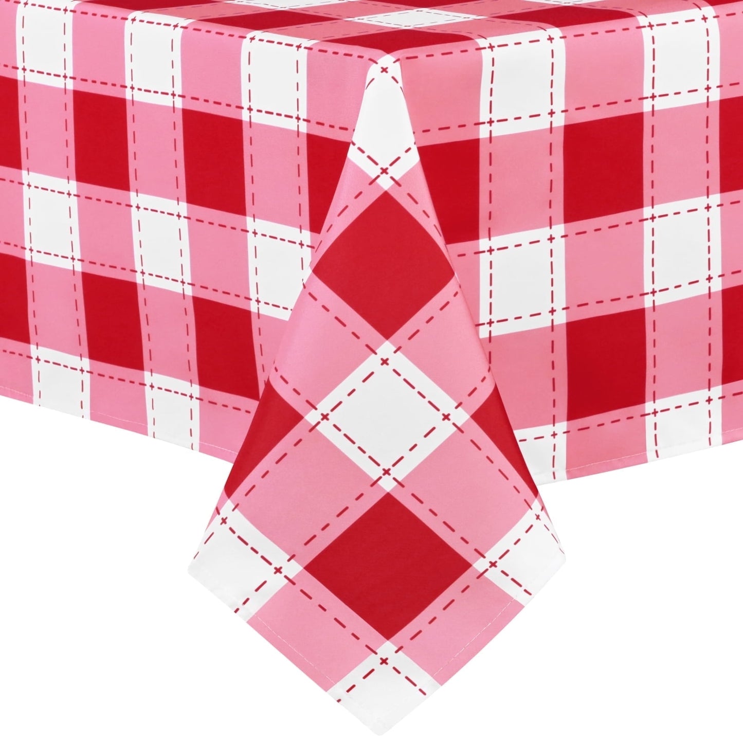 Sevenstars Spring Buffalo Plaid Tablecloth Rectangle,Washable Checkered Table Cover for Holiday Dinner Party,Black and White, 60" x 120"