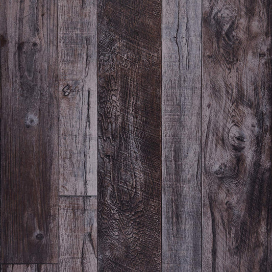 Caltero Wood Wallpaper Peel and Stick Wallpaper, Deep Grey Wood Plank Contact Paper for Bathroom Kitchen Walls 17.72 in.x 9.83 ft. Roll