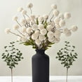 Waipfaru 12 Pcs Faux Silk Pompon Mum Artificial Flowers, Fake Mums Long Stem Flowers, Pom Pom Faux Kiku Flower Bulk for Room Decor, DIY Bouquet Centerpieces