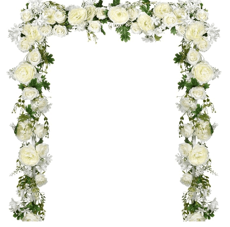 Waipfaru 2 Pack Artificial Peony Flower Garland -6ft Fake Silk Flower Vines ,Faux Artificial Floral Garland for Wedding Arch Party Table Decoration (Wine Red)