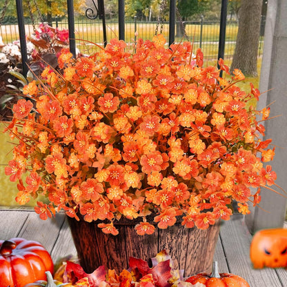 Waipfaru 14 Bundles Fake Mums for Outdoor,UV Resistant No Fade Silk Artificial Fall Flowers for Autumn Porch Patio Planters Yard Garden