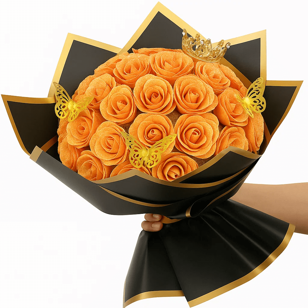 Waipfaru Glitter Roses Bouquet,36pcs Glitter Artificial Flowers,DIY Glitter Everlasting Rose Bouquet with Stem for Mother's Day gift,Engagement,Anniversary,Wedding