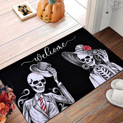Waipfaru Halloween Doormats Non Slip Outdoor Mat Scary Welcome Mats for Outdoor Entrance, Indoor, 18" x 30"
