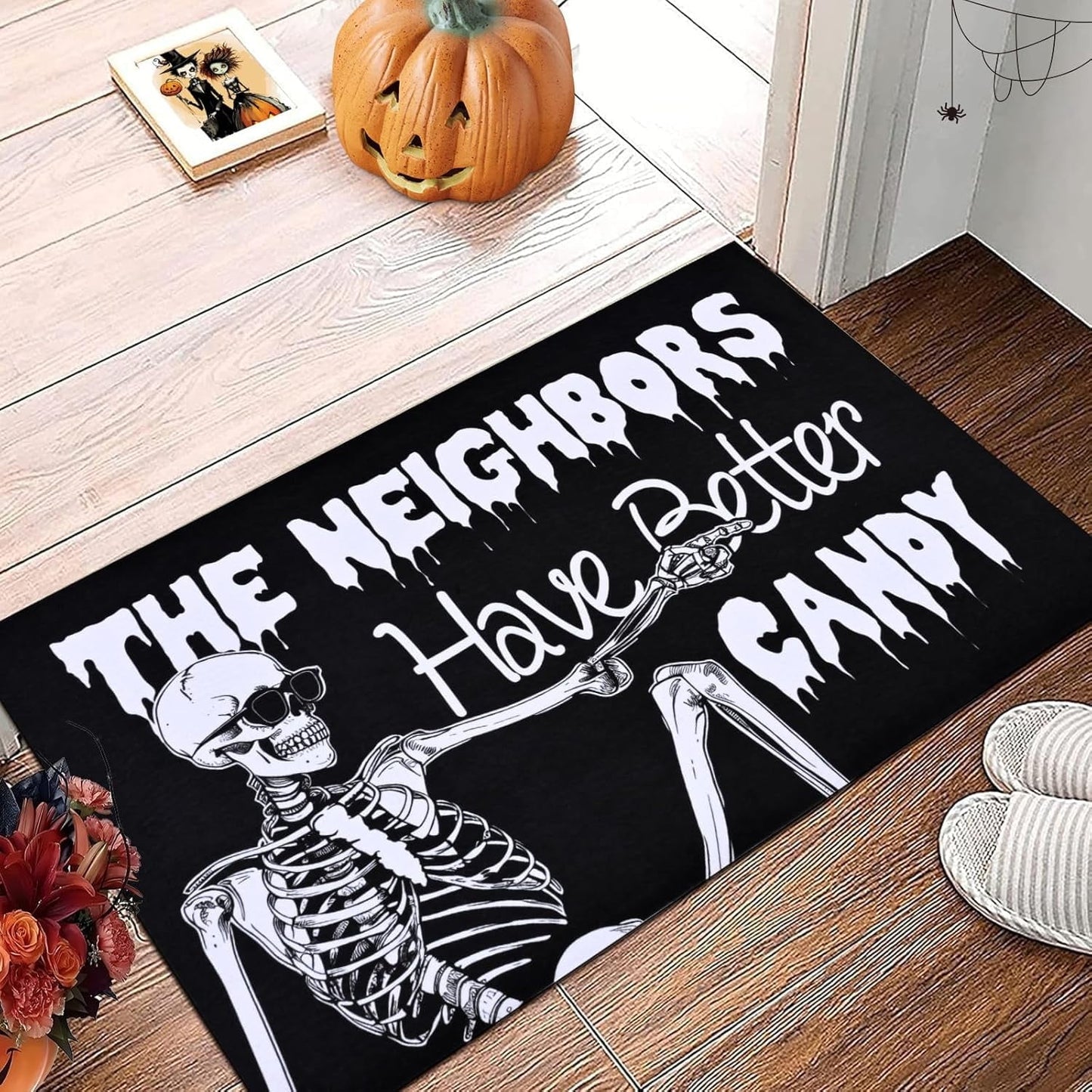 Waipfaru Halloween Doormats Non Slip Outdoor Mat Scary Welcome Mats for Outdoor Entrance, Indoor, 18" x 30"