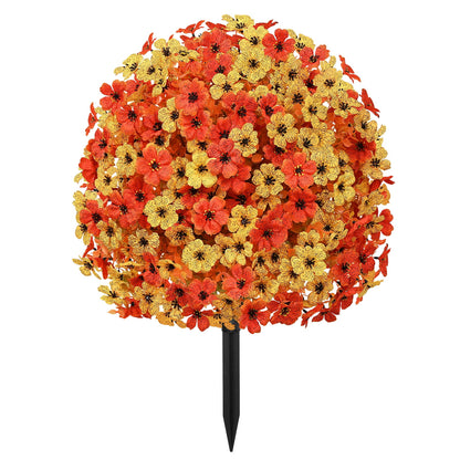 Waipfaru Outdoor Fall Artificial Flower Decorations, 22 inch Fake Daisies Shrub with Eucalyptus Leaves,UV Resistant Artificial Plant for Indoor Outdoor Front Porch Gardens