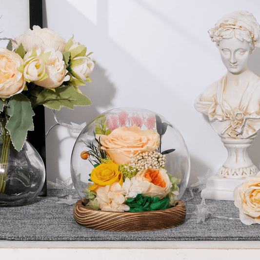 Waipfaru Preserved Fresh Flowers,Eternal Rose in Glass Dome,Forever Rose Flowers,Mother’s Day Gifts for Mom Grandma Wife