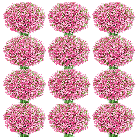 Yastouay 50pcs Baby's Breath Artificial Flowers Fake Gypsophila Real Touch Flowers for Wedding Home Decor,White