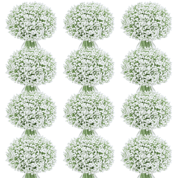 Yastouay 50pcs Baby's Breath Artificial Flowers Fake Gypsophila Real Touch Flowers for Wedding Home Decor,White