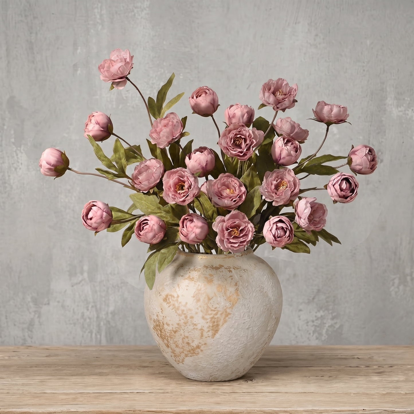 Yastouay 6 Pack Peony Artificial Flowers, Combination of Buds & Fully Bloomed Blooms Silk Fake Flowers for Wedding Home