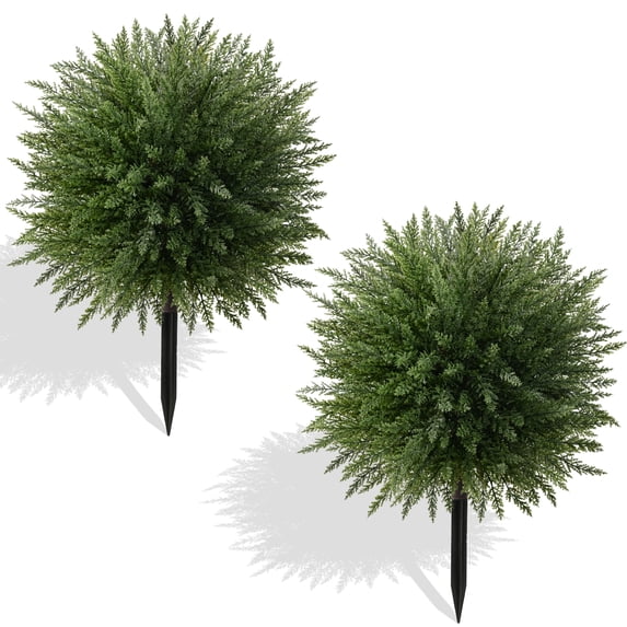 Yastouay 2Pcs Artificial Norfolk Pine Trees with Spikes 2Ft Christmas Trees for Front Porch Decor
