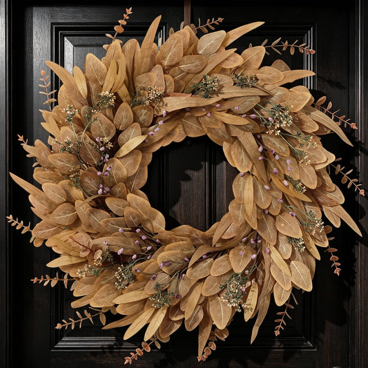 Yastouay Fall Wreaths for Front Door, 26" Autumn Wreath with Eucalyptus for Wall Porch Home Decor