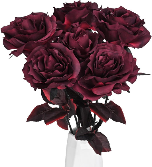 Dolicer 6 Pcs Artificial Rose Flowers, 20.5" Fake Rose with Long Stem Flowers Bouquet for Table Home Decor