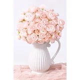 Yastouay Ranunculus Artificial Flowers,18 Pcs Faux Silk Mini Ranunculus,Pink Flowers Wedding Bouquet for Table Centerpieces Arrangement