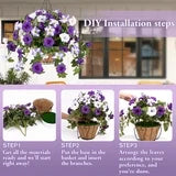 Yastouay Artificial Hanging Flowers for Outdoors, 3Pcs UV Resistant Fake Petunias Silk Flowers,Faux Hanging Baskets for Outside Front Door Porch Decor