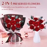 Yastouay 7 Pcs Preserved Roses Bouquet Valentines Day Gifts for Her, Eternal Flowers,Long-Lasting Flower Bouquet for Wedding Birthday Decoration