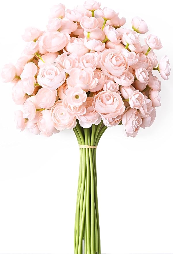 Yastouay Ranunculus Artificial Flowers,18 Pcs Faux Silk Mini Peonies Bulk Flowers for Vase,Wedding Flowers Bouquet for Table Centerpieces Arrangement