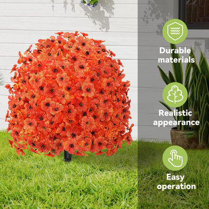 Waipfaru Outdoor Fall Artificial Flower Decorations, 22 inch Fake Daisies Shrub with Eucalyptus Leaves,UV Resistant Artificial Plant for Indoor Outdoor Front Porch Gardens