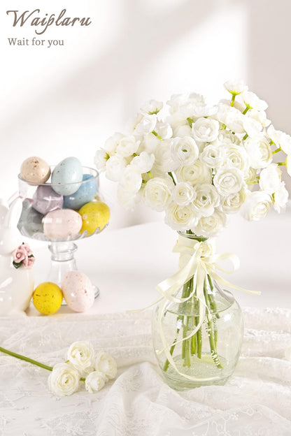 Yastouay Ranunculus Artificial Flowers,18 Pcs Faux Silk Mini Peonies Bulk Flowers for Vase,Wedding Flowers Bouquet for Table Centerpieces Arrangement