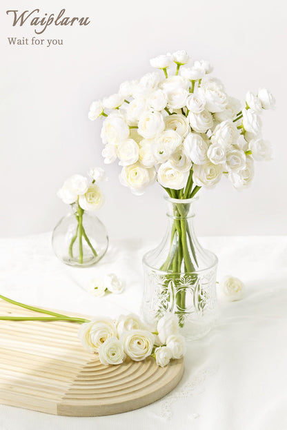 Yastouay Ranunculus Artificial Flowers,18 Pcs Faux Silk Mini Peonies Bulk Flowers for Vase,Wedding Flowers Bouquet for Table Centerpieces Arrangement