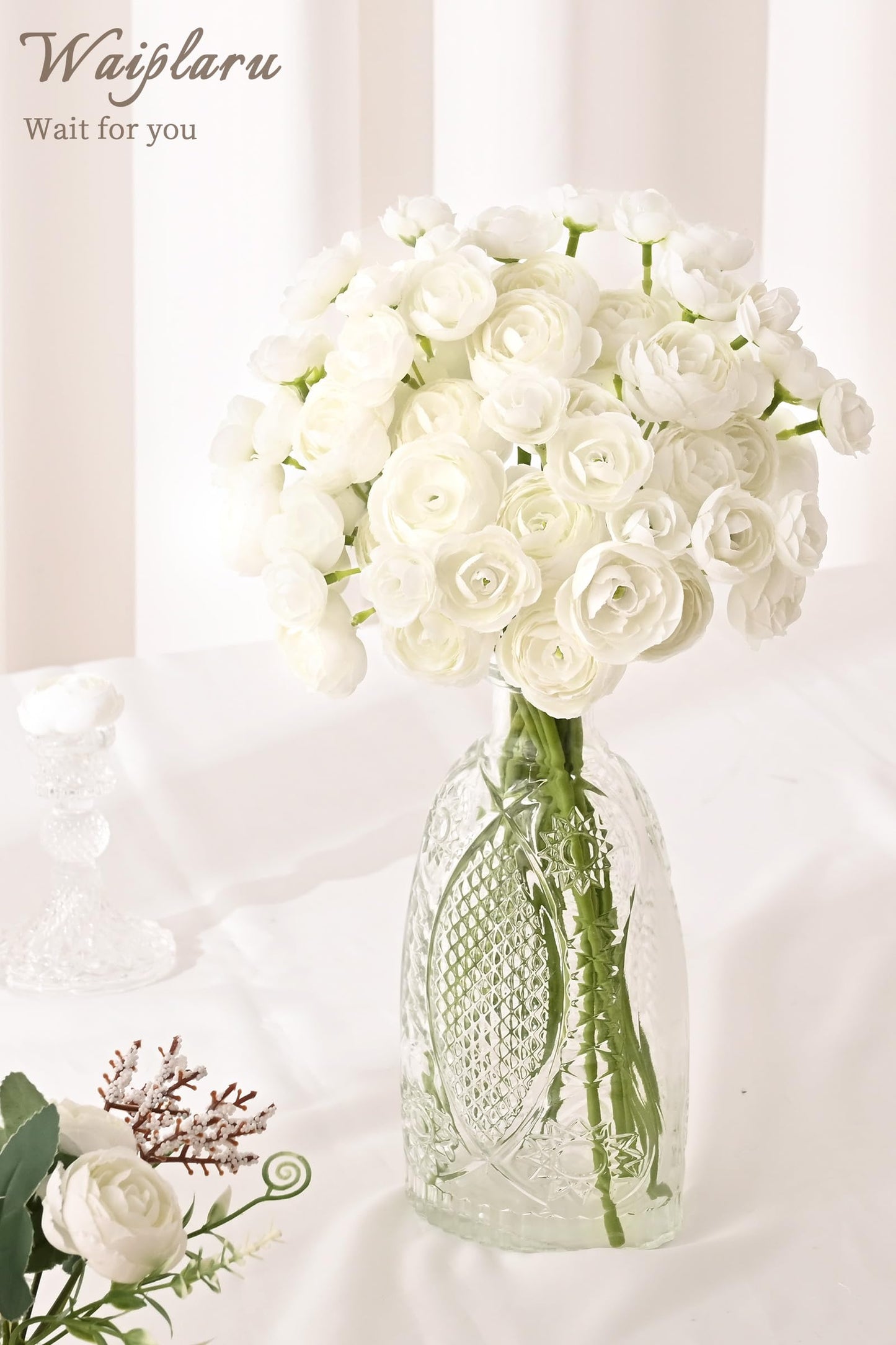 Yastouay Ranunculus Artificial Flowers,18 Pcs Faux Silk Mini Peonies Bulk Flowers for Vase,Wedding Flowers Bouquet for Table Centerpieces Arrangement